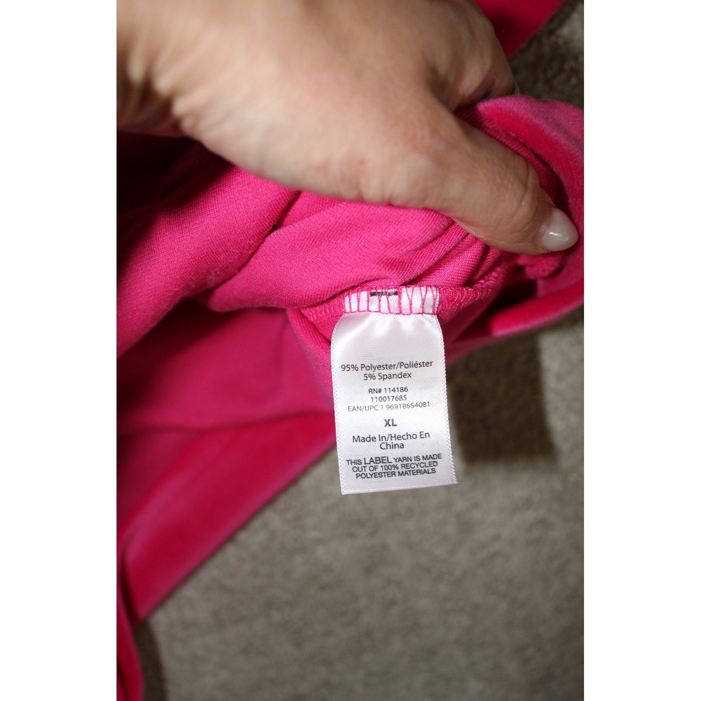 Juicy Couture Hot Pink OG Big Bling Velour Zip Hoodie‎ Rhinestone Logo XL NWOT - Picture 7 of 8